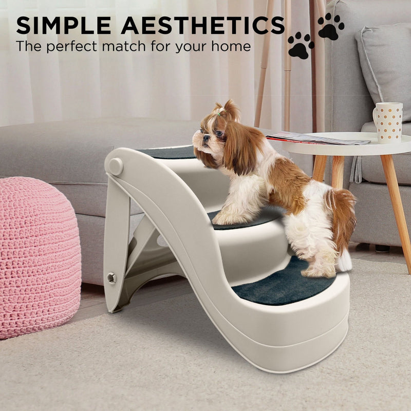 Furtastic 38cm Foldable Pet Stairs Ramp - White - NuSea