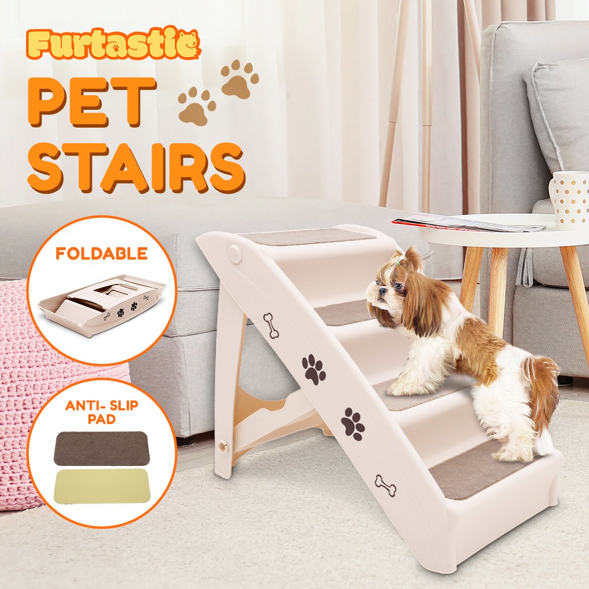 Furtastic 50cm Foldable Step Ladder Stairs - NuSea