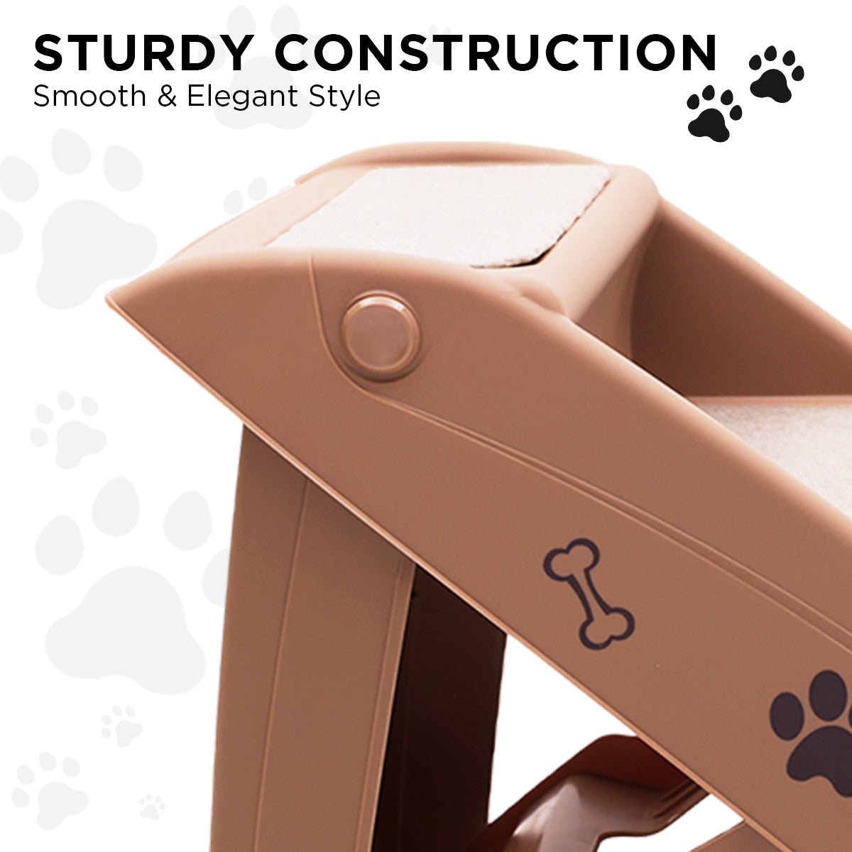 Furtastic 50cm Foldable Step Ladder Stairs - Brown - NuSea