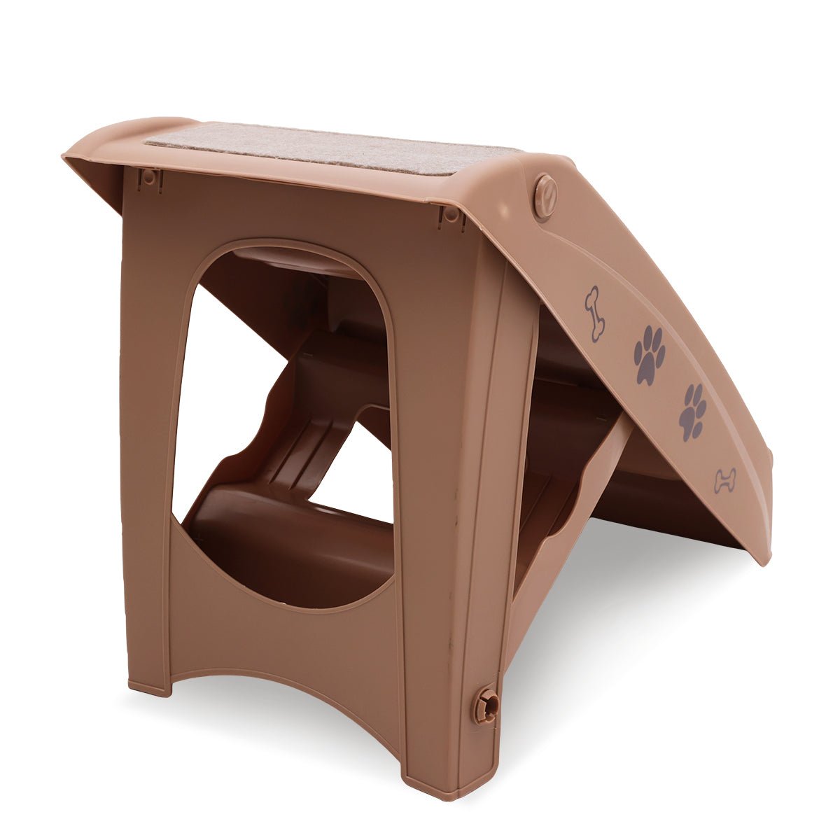 Furtastic 50cm Foldable Step Ladder Stairs - Brown - NuSea