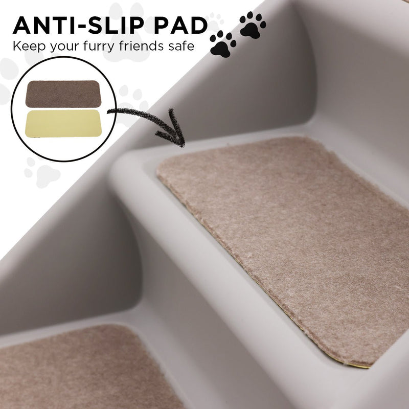 Furtastic Foldable Pet Stairs in Grey - 50cm Dog Ladder Cat Ramp with Non - Slip Mat for Indoor and Outdoor Use - NuSea