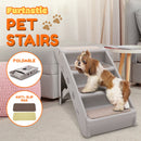 Furtastic Foldable Pet Stairs in Grey - 50cm Dog Ladder Cat Ramp with Non - Slip Mat for Indoor and Outdoor Use - NuSea