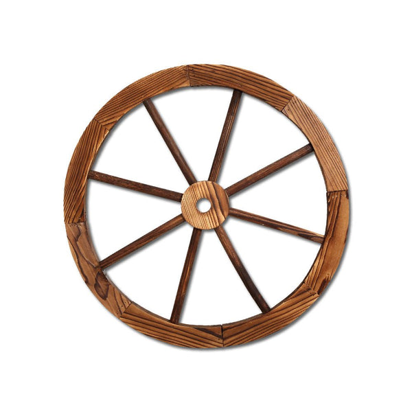 Gardeon Garden Decor Outdoor Ornament Wooden Wagon Wheel - NuSea