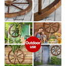 Gardeon Garden Decor Outdoor Ornament Wooden Wagon Wheel - NuSea