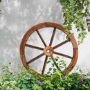 Gardeon Garden Decor Outdoor Ornament Wooden Wagon Wheel - NuSea