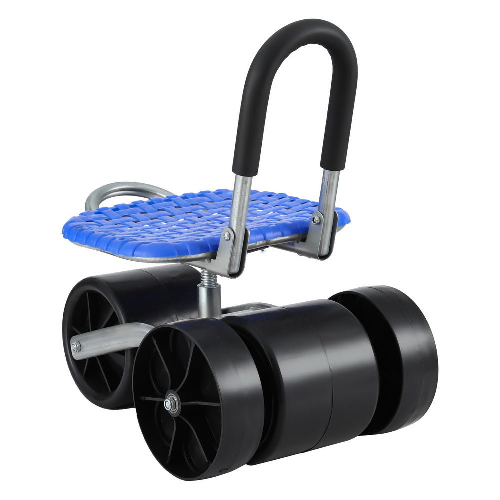 Gardeon Garden Stool Foldable with Wheels Blue - NuSea