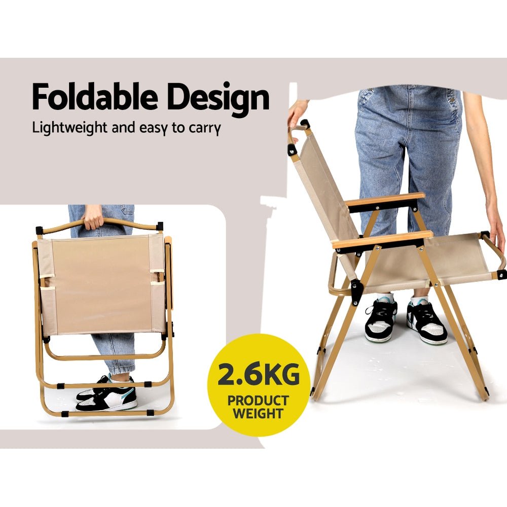 Gardeon Outdoor Camping Chairs Portable Folding Beach Chair Patio Furniture - NuSea