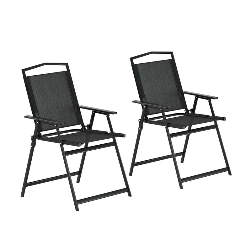 Gardeon Outdoor Chairs Portable Folding Camping Chair Steel Patio Furniture - NuSea