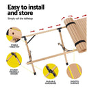 Gardeon Outdoor Furniture Wooden Egg Roll Picnic Table Camping Desk 120CM - NuSea