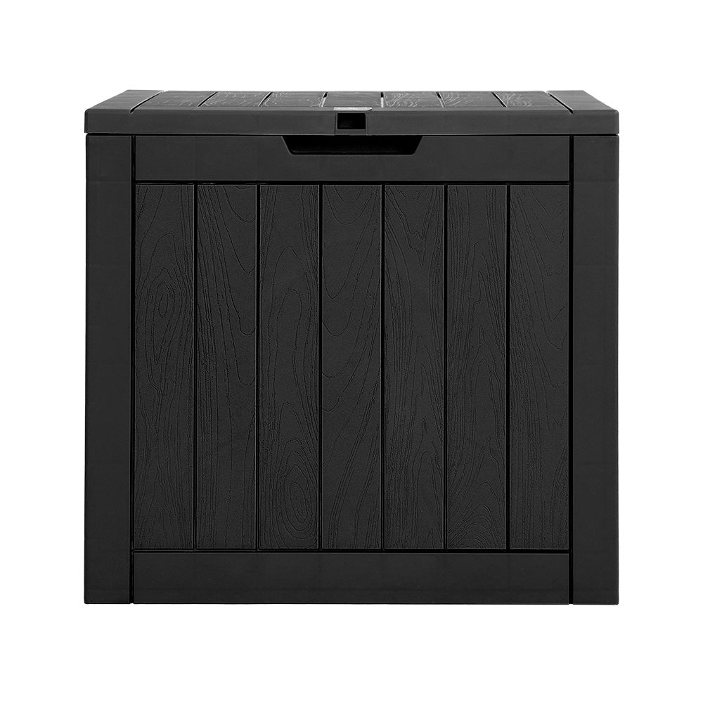 Gardeon Outdoor Storage Box 118L Container Lockable Indoor Garden Toy Tool Shed Black - NuSea