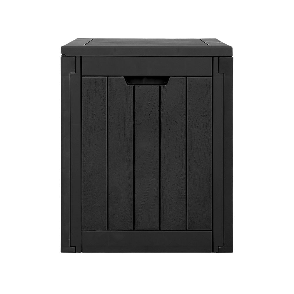 Gardeon Outdoor Storage Box 118L Container Lockable Indoor Garden Toy Tool Shed Black - NuSea
