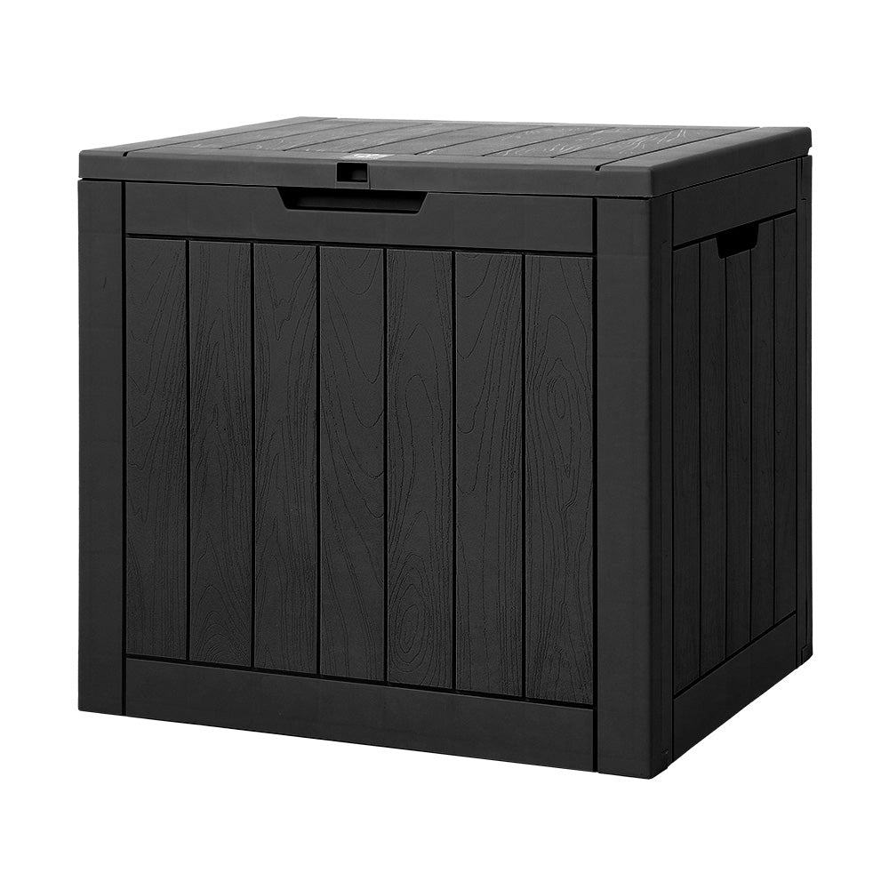 Gardeon Outdoor Storage Box 118L Container Lockable Indoor Garden Toy Tool Shed Black - NuSea
