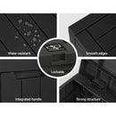 Gardeon Outdoor Storage Box 118L Container Lockable Indoor Garden Toy Tool Shed Black - NuSea