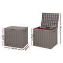 Gardeon Outdoor Storage Box 118L Container Lockable Indoor Garden Toy Tool Shed Grey - NuSea