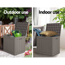 Gardeon Outdoor Storage Box 118L Container Lockable Indoor Garden Toy Tool Shed Grey - NuSea