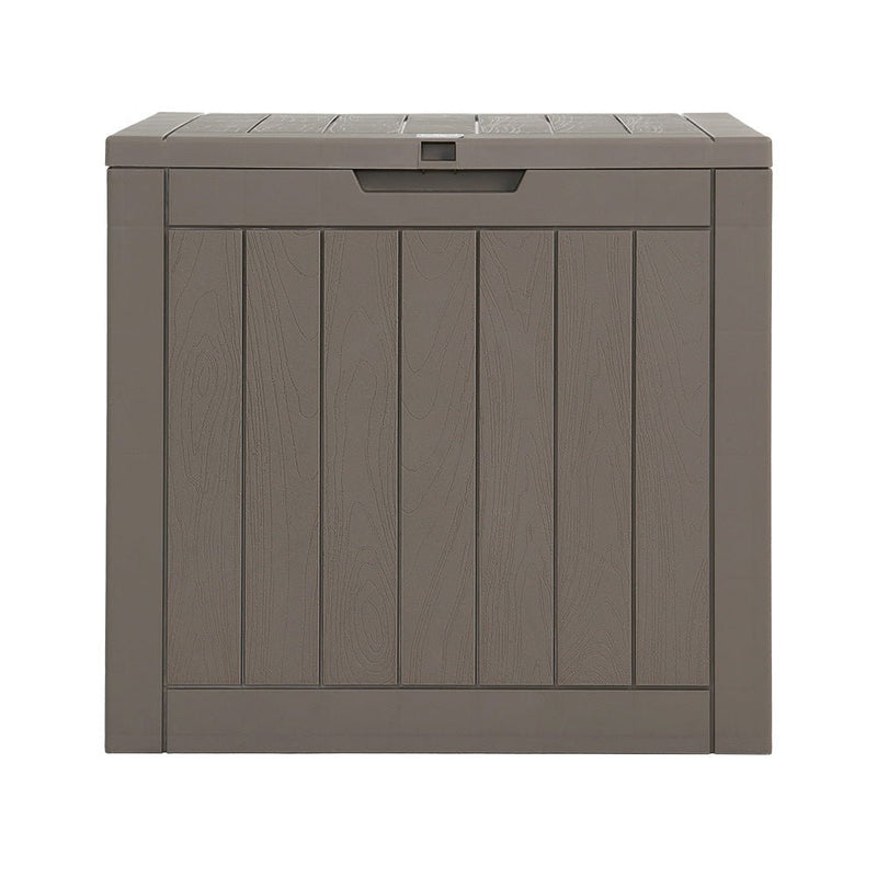 Gardeon Outdoor Storage Box 118L Container Lockable Indoor Garden Toy Tool Shed Grey - NuSea