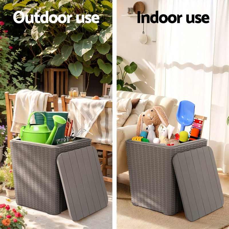 Gardeon Outdoor Storage Box 43L Container Side Table Garden Bench Tool Sheds - NuSea