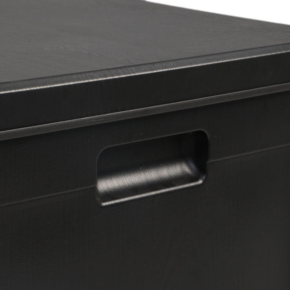 Gardeon Outdoor Storage Box 80L Container Lockable Garden Toy Tool Shed Black - NuSea