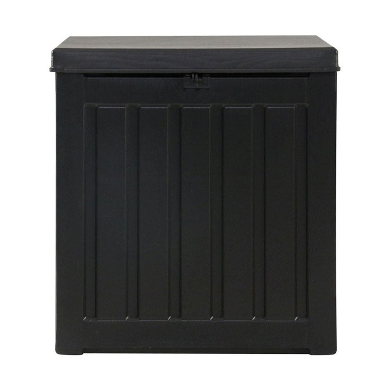 Gardeon Outdoor Storage Box 80L Container Lockable Garden Toy Tool Shed Black - NuSea