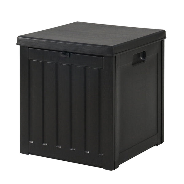 Gardeon Outdoor Storage Box 80L Container Lockable Garden Toy Tool Shed Black - NuSea