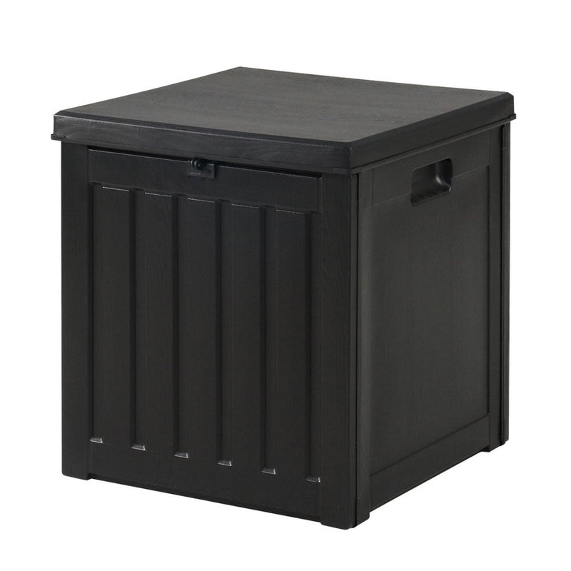 Gardeon Outdoor Storage Box 80L Container Lockable Garden Toy Tool Shed Black - NuSea