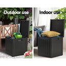 Gardeon Outdoor Storage Box 80L Container Lockable Garden Toy Tool Shed Black - NuSea