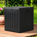 Gardeon Outdoor Storage Box 80L Container Lockable Garden Toy Tool Shed Black - NuSea