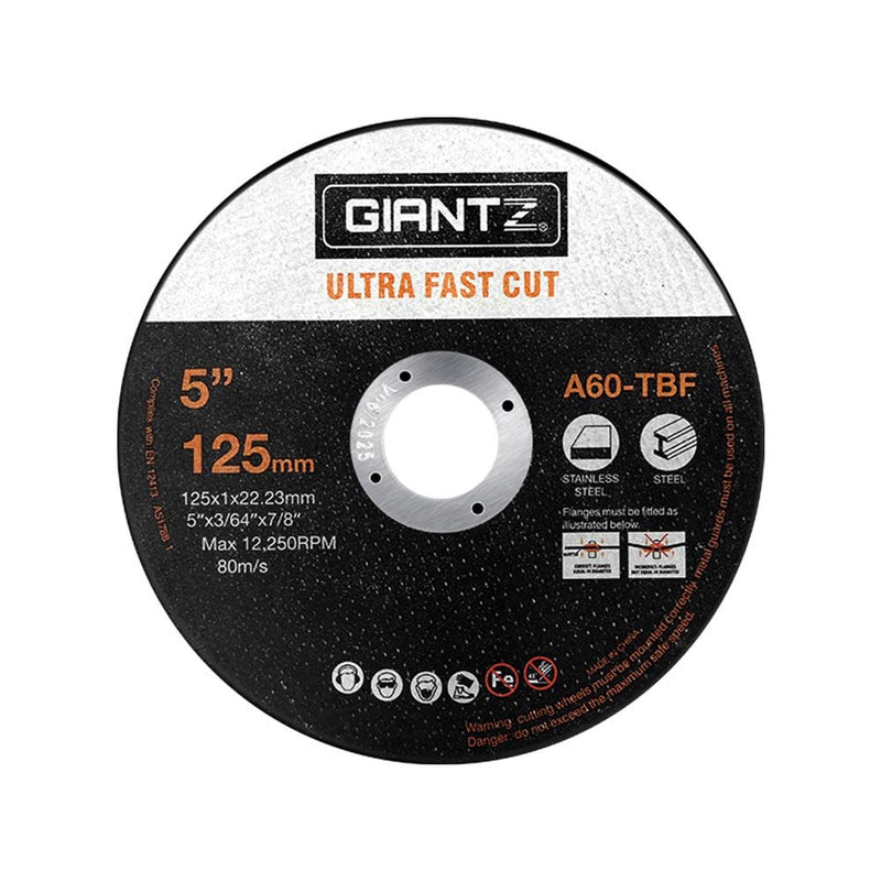 Giantz 50 - Piece Cutting Discs 5" 125mm,Giantz 50pcs 5" Cutting Discs 125mm Angle Grinder Thin Cut Off Wheel for Metal - NuSea
