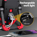 Giantz Work Light Rechargeable Torch USB Cordless LED Lamp 360°Rotation Folding - NuSea