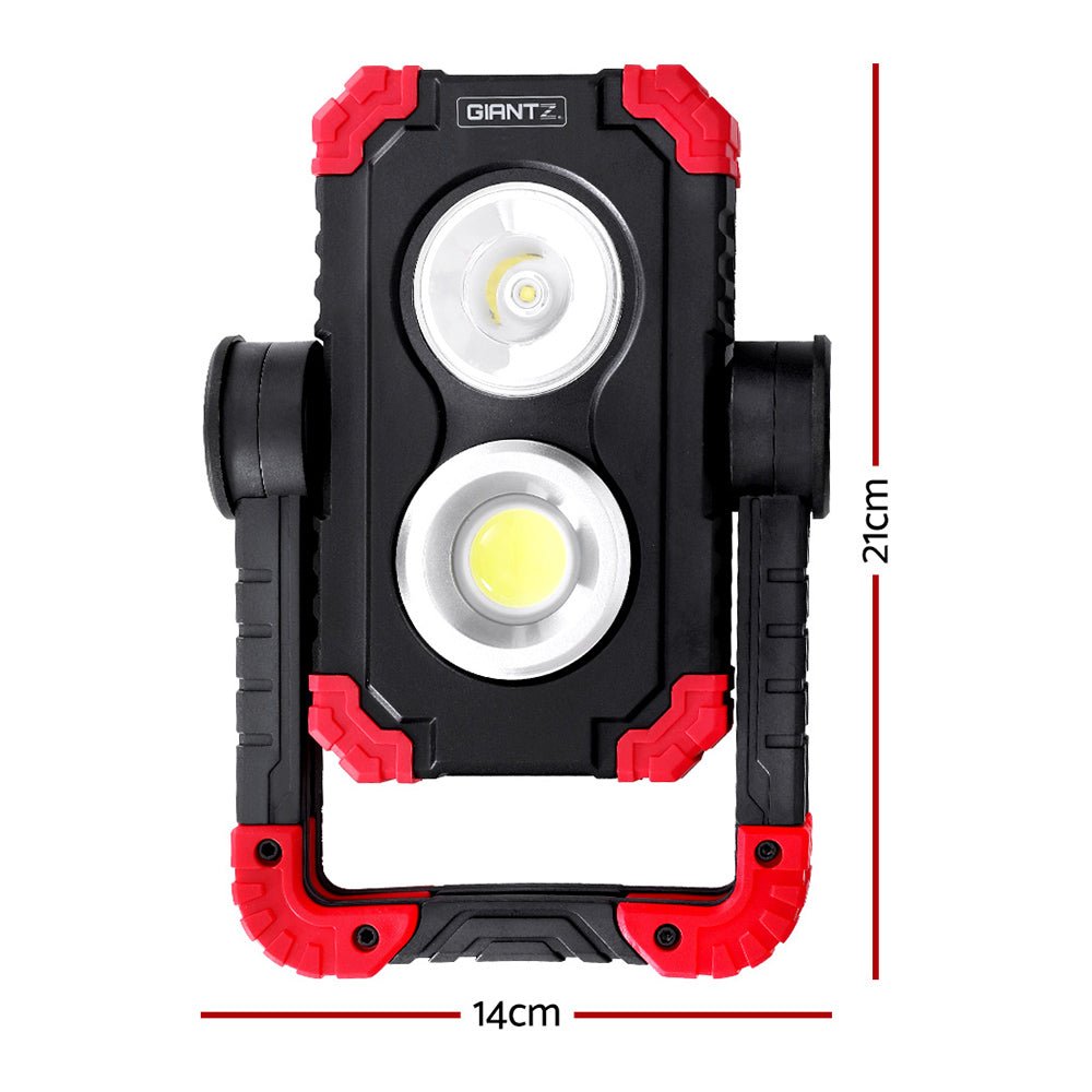 Giantz Work Light Rechargeable Torch USB Cordless LED Lamp 360°Rotation Folding - NuSea