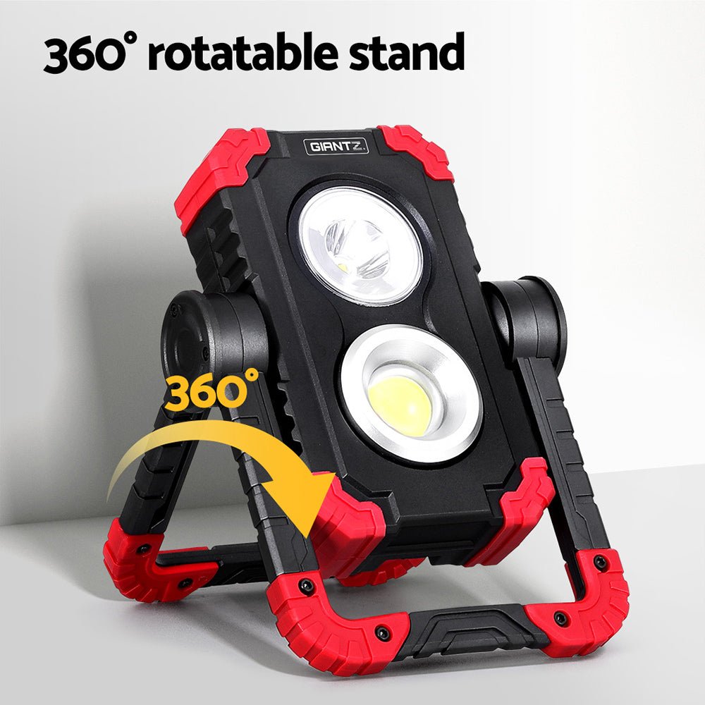 Giantz Work Light Rechargeable Torch USB Cordless LED Lamp 360°Rotation Folding - NuSea