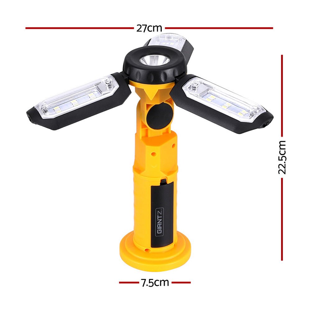 Giantz Work Light Rechargeable USB Cordless LED Lamp 90°Rotation Hook Folding - NuSea
