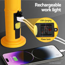 Giantz Work Light Rechargeable USB Cordless LED Lamp 90°Rotation Hook Folding - NuSea