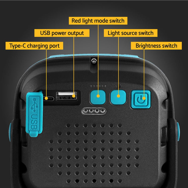 Giantz Work Light Torch Rechargeable USB Cordless Magnetic LED Lamp Charging - NuSea