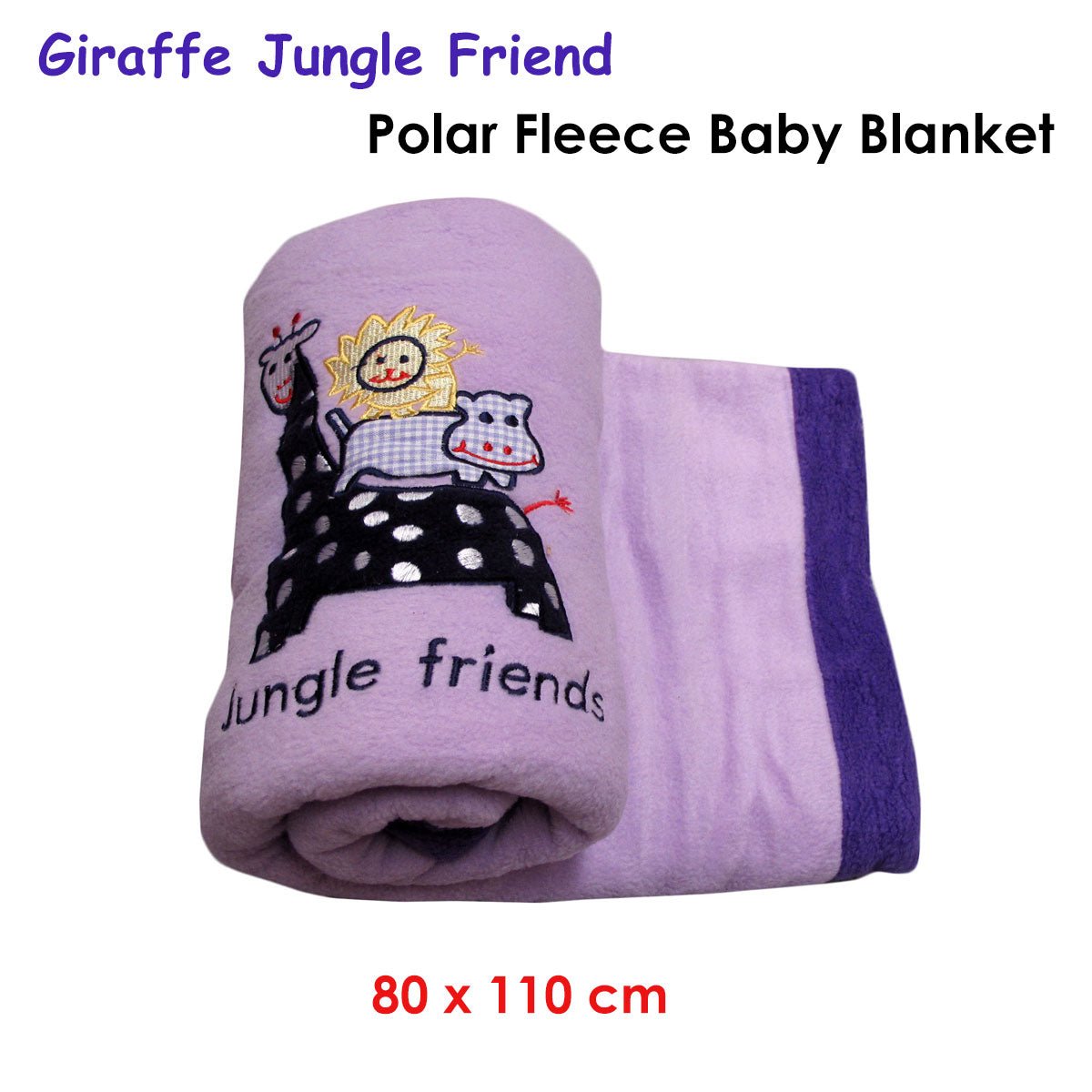 Giraffe Jungle Friend Polar Fleece Baby Blanket 80 x 110 cm - NuSea