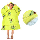 Girls Comfy Warm Blanket Hoodie with Sherpa Fleece Reverse Avocado - NuSea