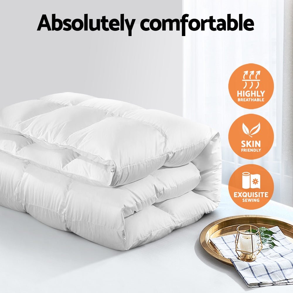 Giselle Bedding 500GSM Goose Down Feather Quilt King - NuSea