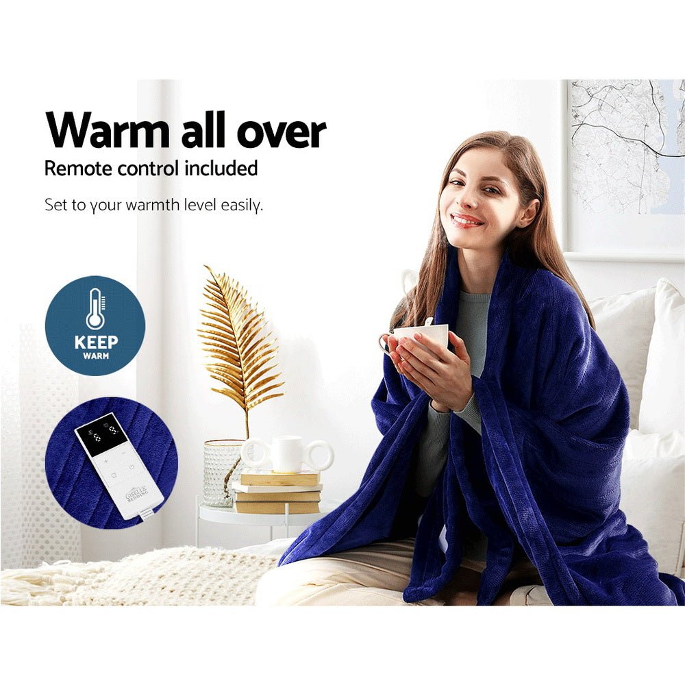 Giselle Bedding Electric Throw Blanket - Navy - NuSea