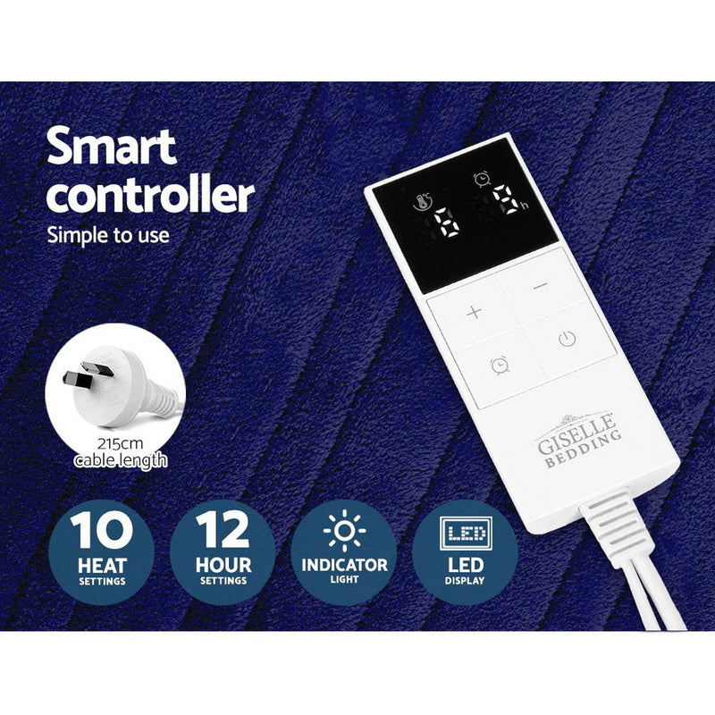 Giselle Bedding Electric Throw Blanket - Navy - NuSea