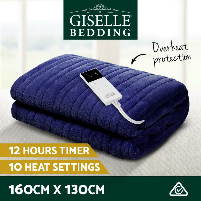 Giselle Bedding Electric Throw Blanket - Navy - NuSea