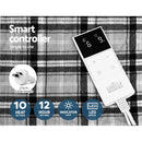 Giselle Bedding Electric Throw Rug Flannel Snuggle Blanket Washable Heated Grey and White Checkered - NuSea