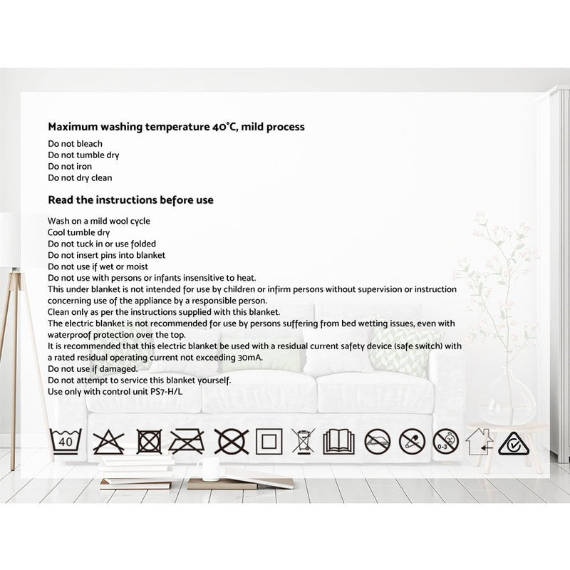 Giselle Bedding Electric Throw Rug Flannel Snuggle Blanket Washable Heated Grey and White Checkered - NuSea