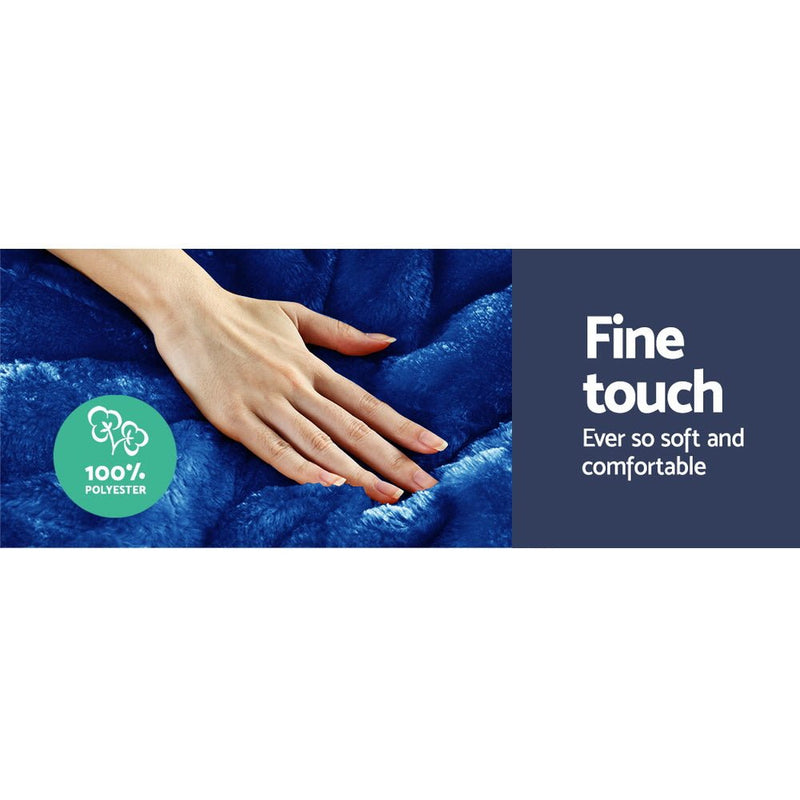 Giselle Bedding Faux Mink Quilt Blue Queen - NuSea