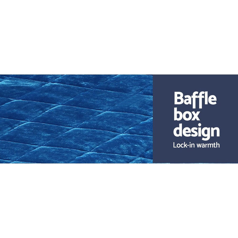 Giselle Bedding Faux Mink Quilt Blue Queen - NuSea