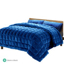 Giselle Bedding Faux Mink Quilt Blue Queen - NuSea