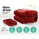 Giselle Bedding Faux Mink Quilt Burgundy Queen - NuSea