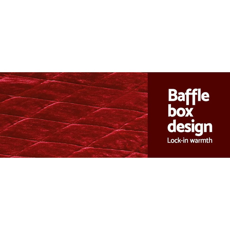 Giselle Bedding Faux Mink Quilt Burgundy Queen - NuSea