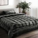 Giselle Bedding Faux Mink Quilt Charcoal Single - NuSea