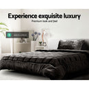 Giselle Bedding Faux Mink Quilt Charcoal Single - NuSea