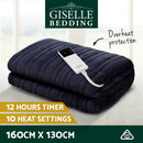 Giselle Bedding Heated Electric Throw Rug Fleece Sunggle Blanket Washable Charcoal - NuSea